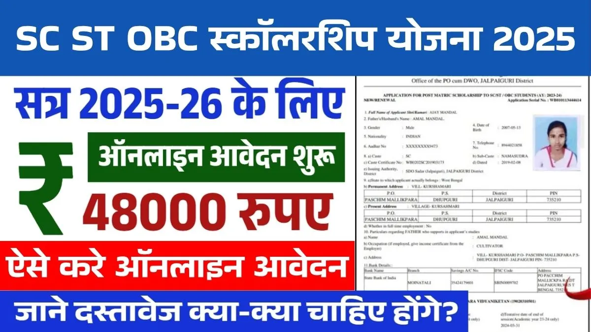 SC ST OBC Scholarship 2025